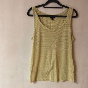 Talbots green and white striped tank top